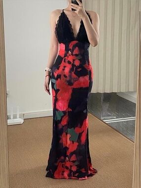 New XPONNI Y2K Backless Dress Sheer Lace